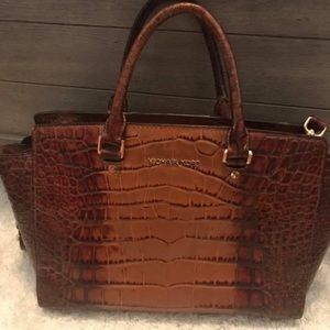 Authentic brown snake skin medium bag micheal kors